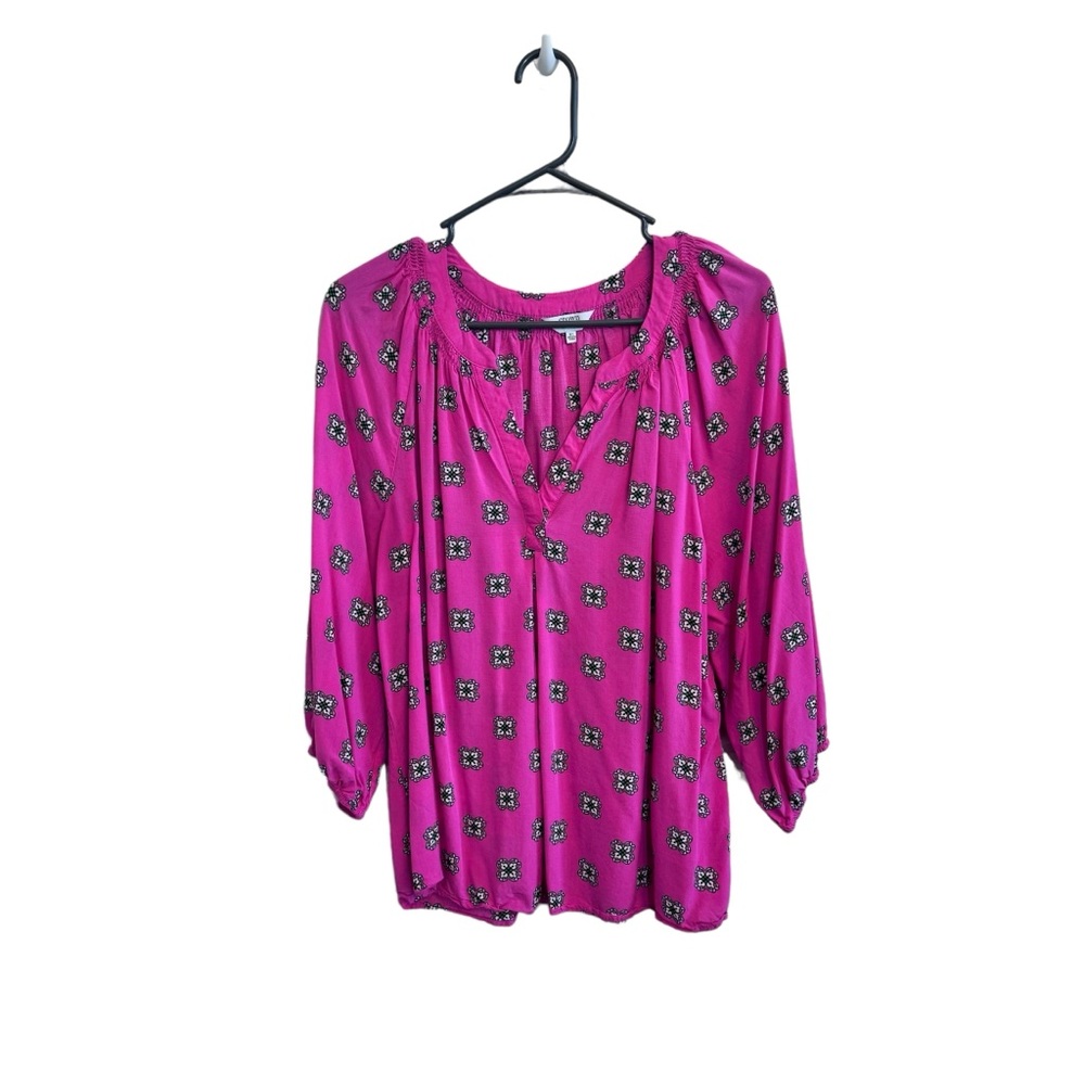 Crown & Ivy Pink Blouse Knit Top Size XL